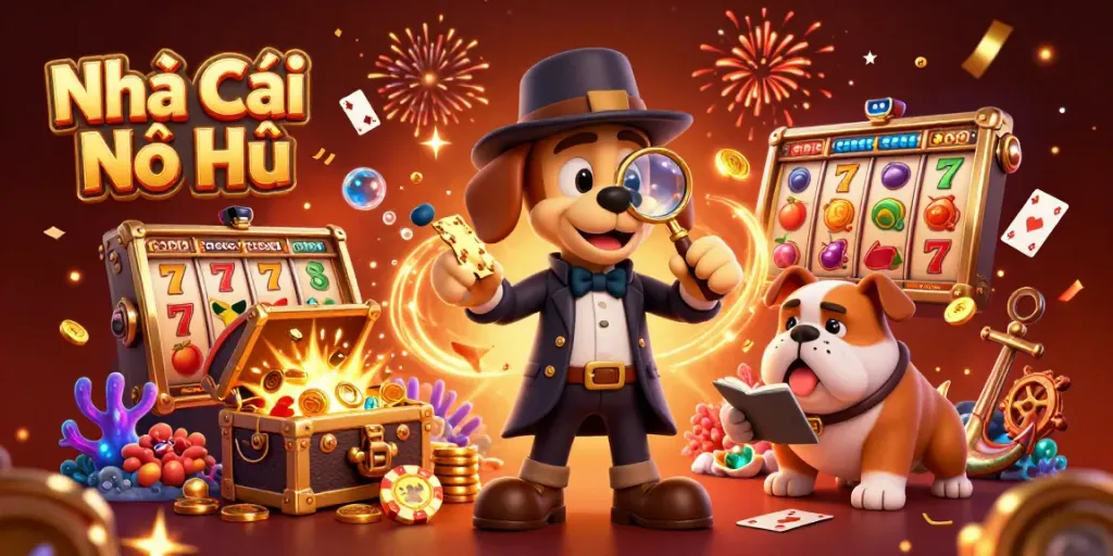 Engage with the excitement of Nhà Cái Nổ Hũ while uncovering treasures in this vibrant casino-themed scene.